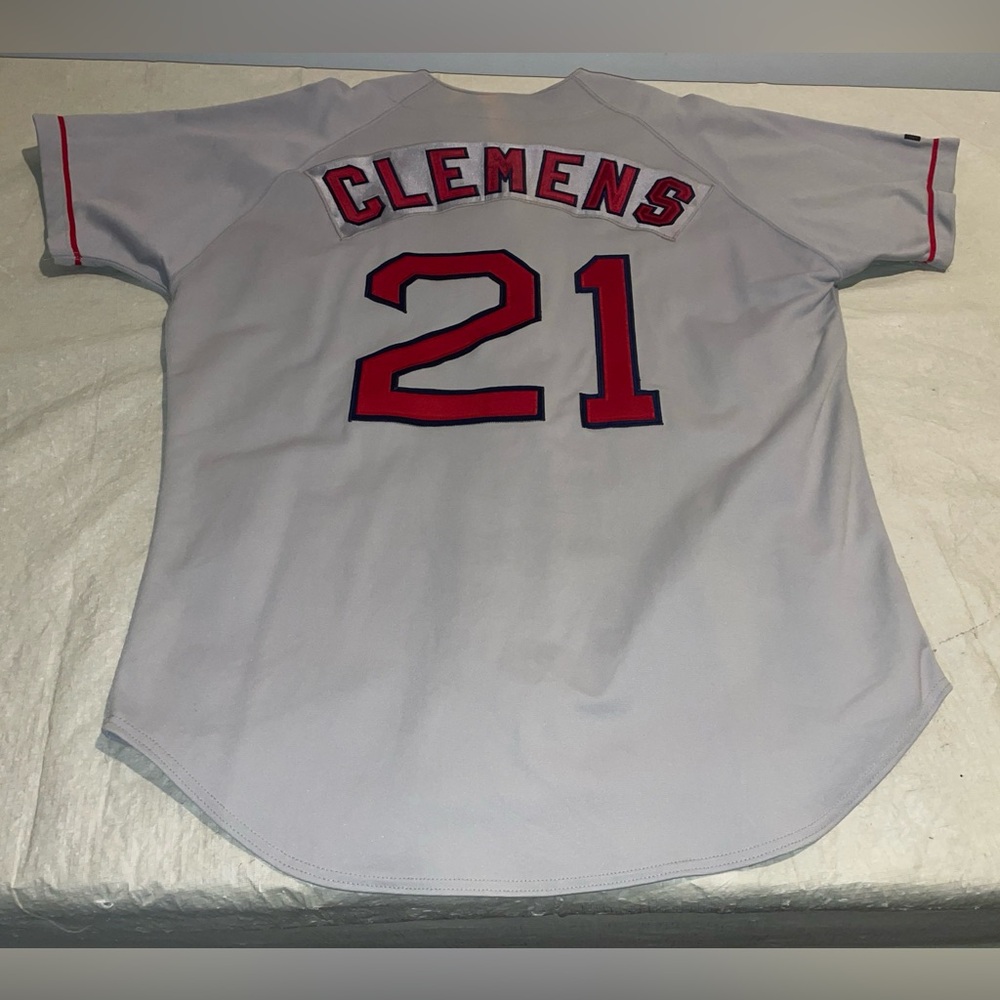 Authentic Roger Clemens Russell Boston Red Sox Jersey Men 48 Gray Euc Sewn Usa